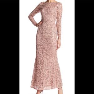 Petite Long sleeve lace gown